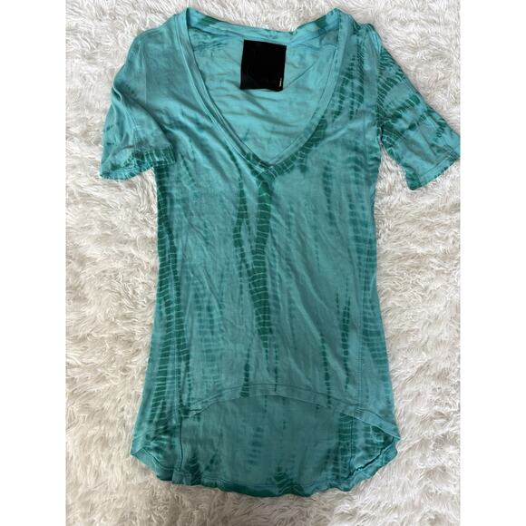 Maj Women’s Sz. S Green Tie Dye V Neck Tee. Beautiful, Exc. Condition - Picture 1 of 7